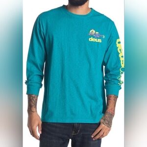 Deus Ex Machina NWT Buddy Long-sleeve Tee Tropic Blue size Large
